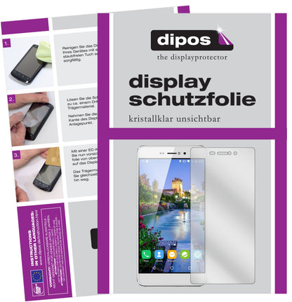 Klare Displayschutzfolie von dipos passend für BLUBOO Picasso 5 Zoll, präziser Zuschnitt und blasenfrei montiert