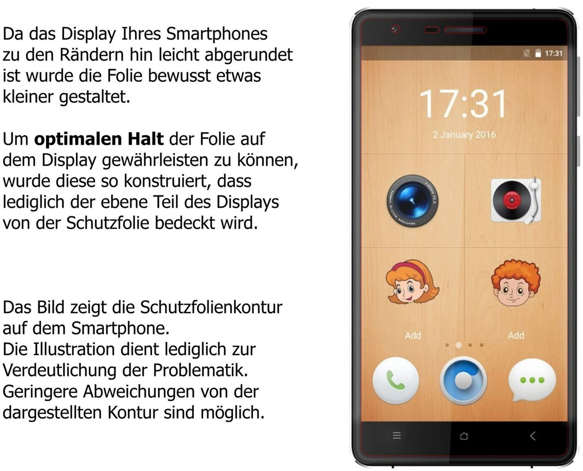 2x Schutzfolie matt für Oukitel K4000 Lite Display-Schutzfolie