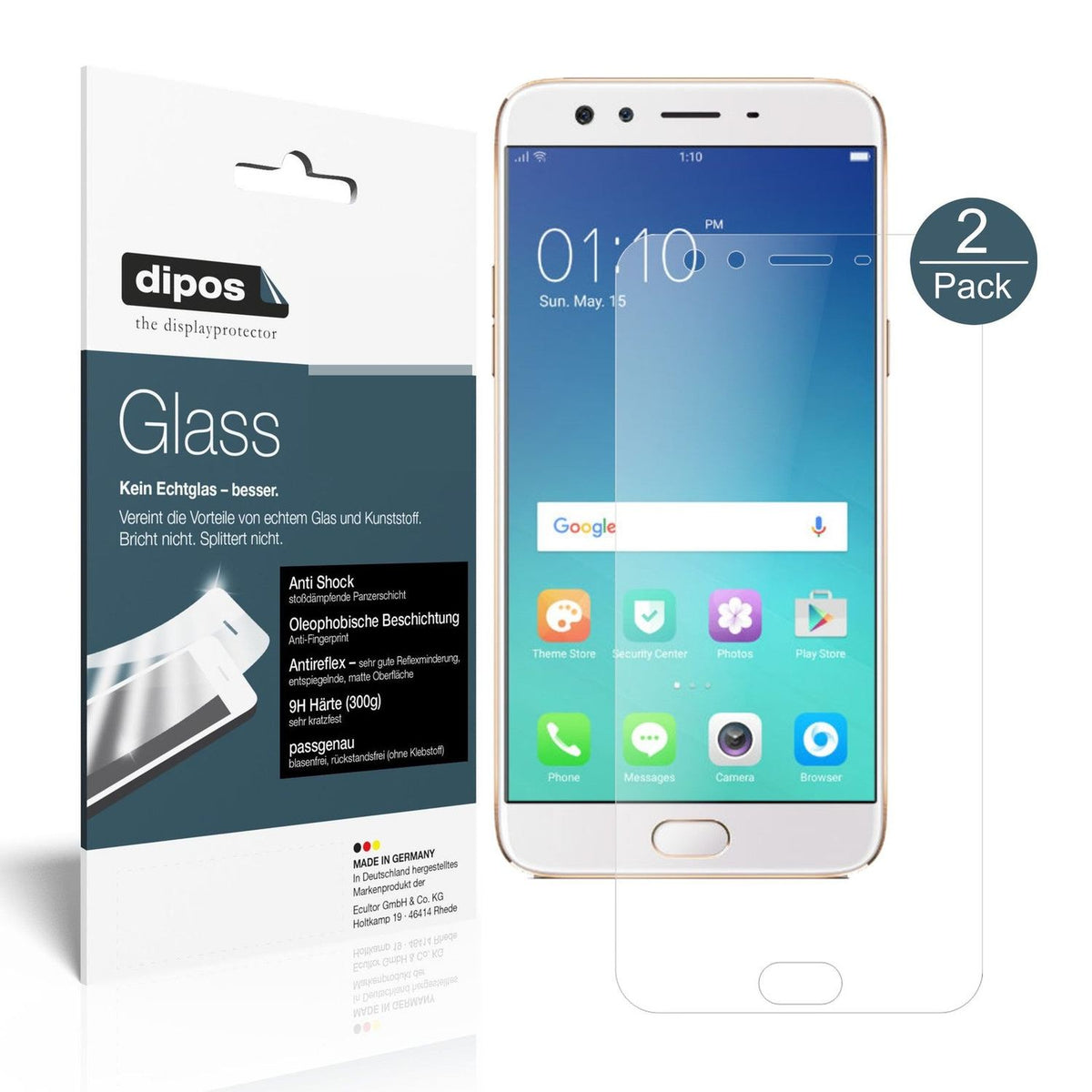 2x 9H Schutzfolie matt für Oppo F3 Plus Panzerfolie