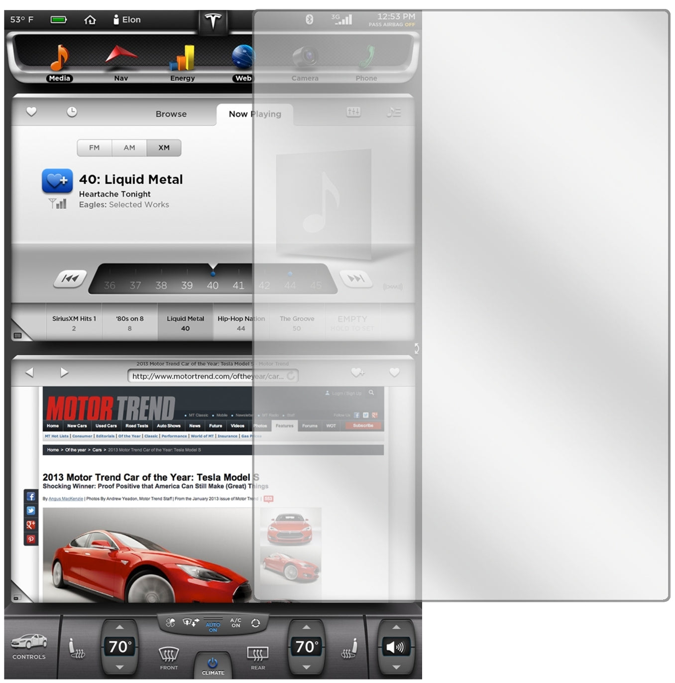 2x Schutzfolie klar für Tesla Model S Display Display-Schutzfolie
