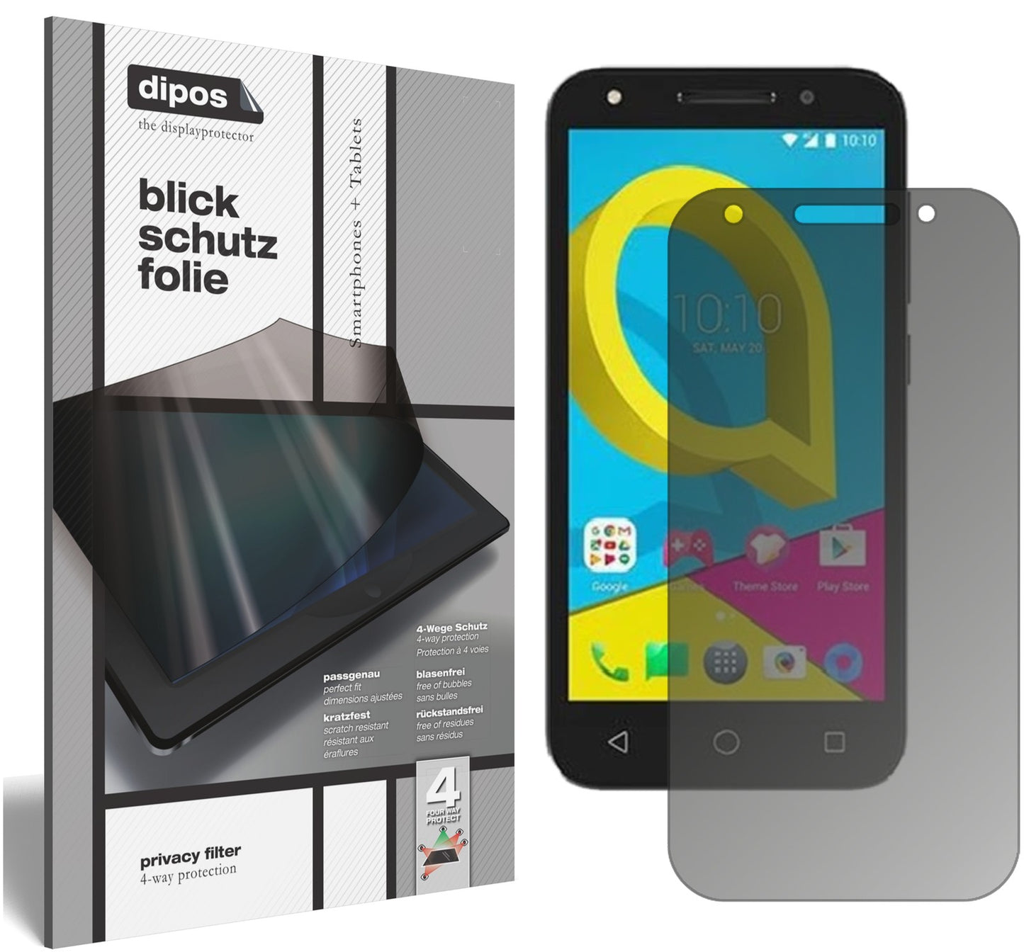 Blickschutzfolie für Alcatel U5 matt Schutzfolie Privacy