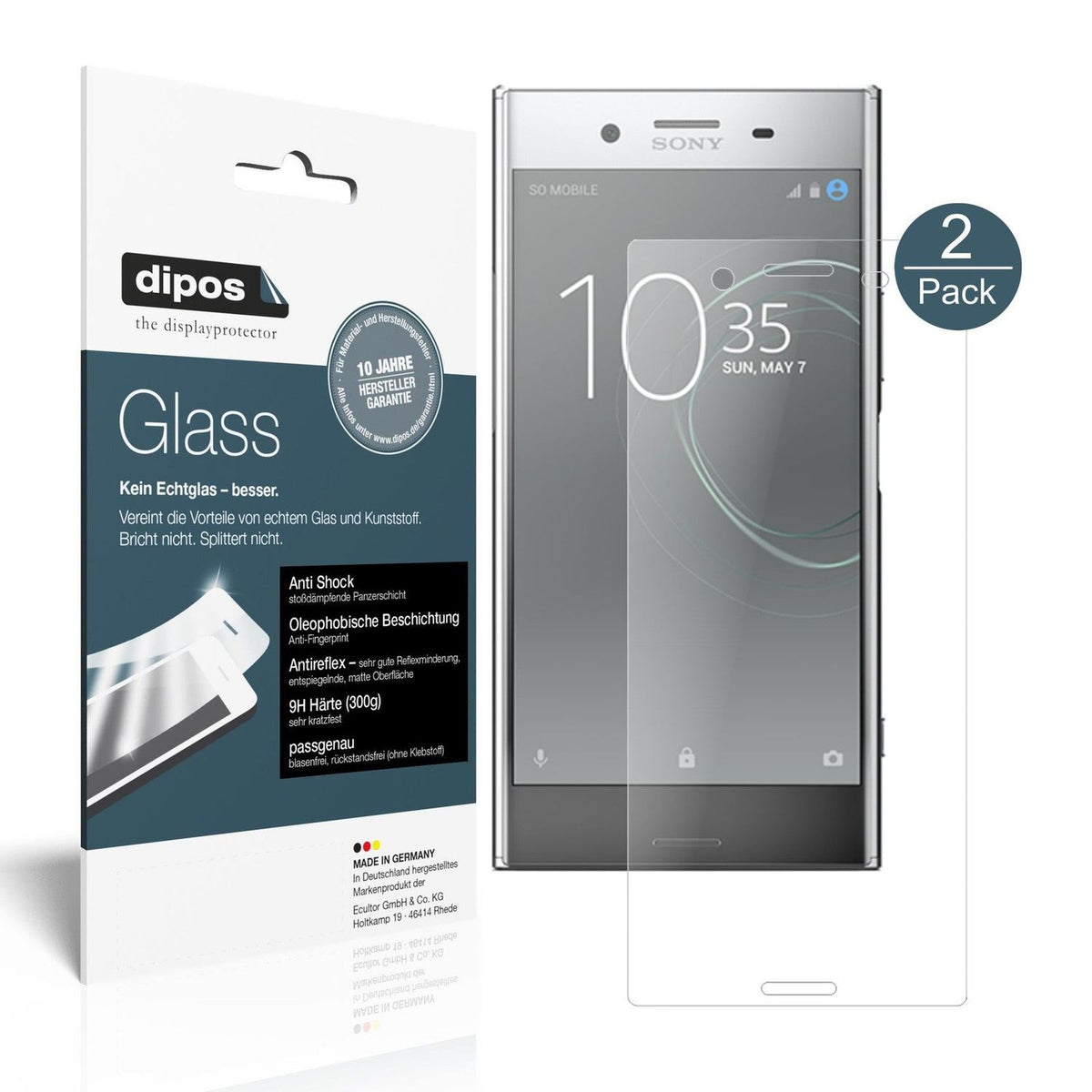 2x 9H Schutzfolie matt für Sony Xperia XZ Premium Panzerfolie