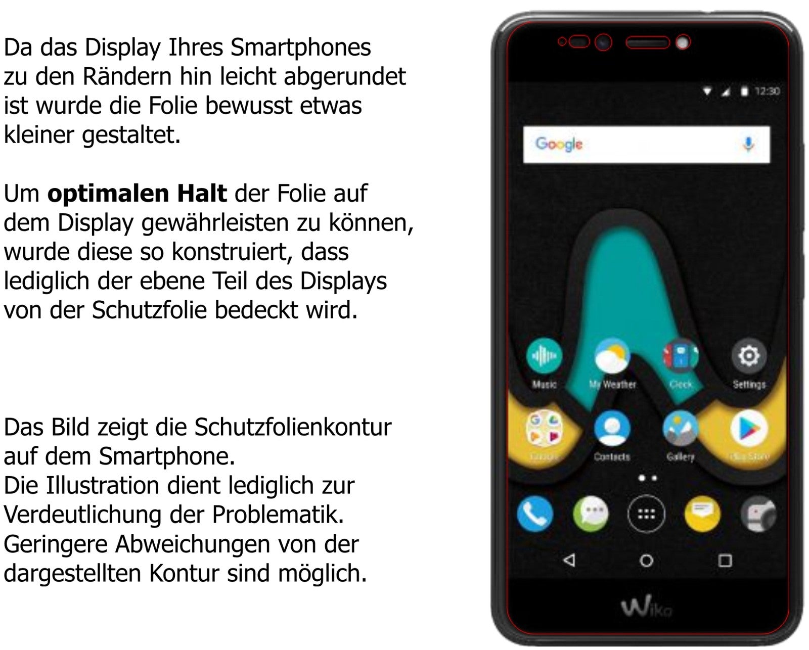Schutzfolie mit optimaler Passform, zur Verwendung mit Hüllen geeignet