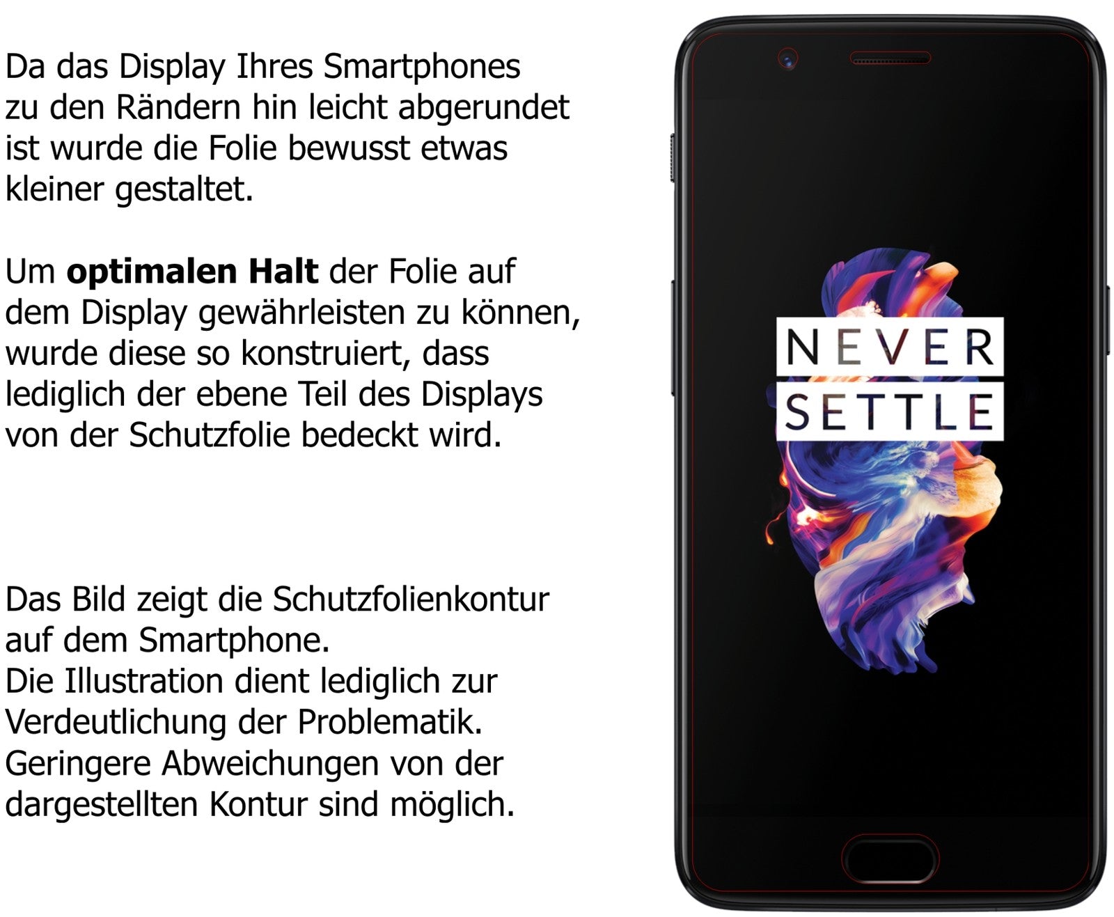 Schutzfolie mit optimaler Passform, zur Verwendung mit Hüllen geeignet