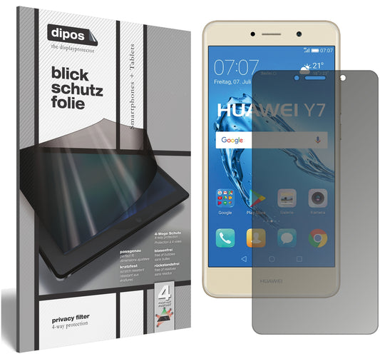Blickschutzfolie für Huawei Y7 (2017) matt Schutzfolie Privacy