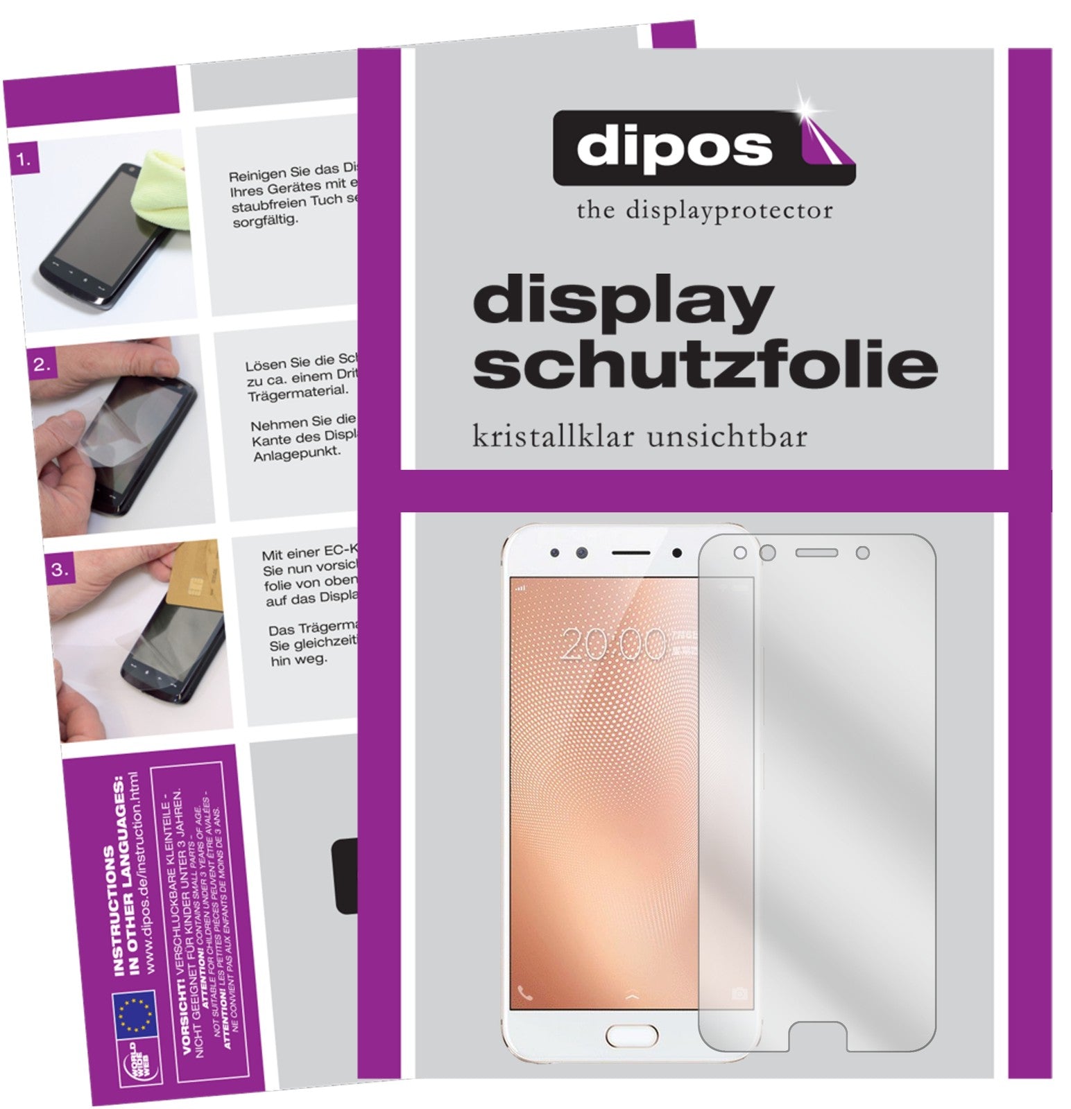 Klare Displayschutzfolie von dipos passend für Vivo X9s Plus, präziser Zuschnitt und blasenfrei montiert