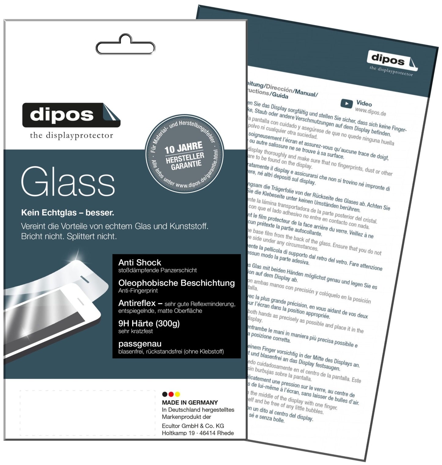 Schutzglasfolie mit optimaler Passform, zur Verwendung mit Hüllen geeignet