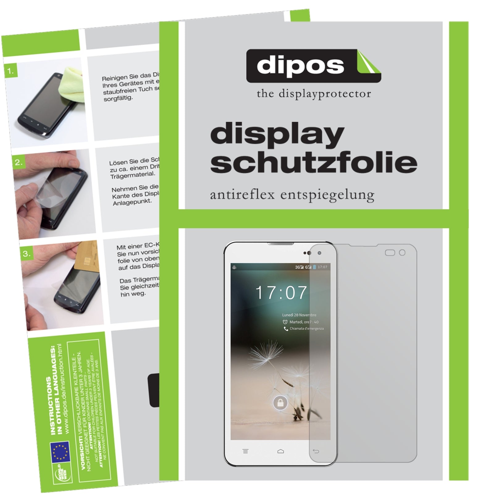 Matte Displayschutzfolie von dipos passend für Hisense HS-U971AE, präziser Zuschnitt und blasenfrei montiert