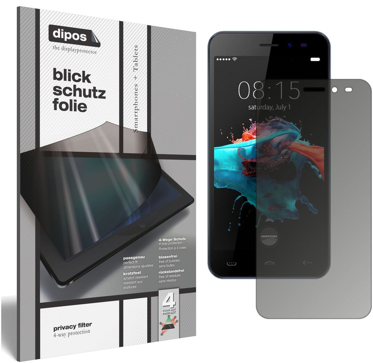 Blickschutzfolie für HOMTOM HT16 2016 matt Schutzfolie Privacy