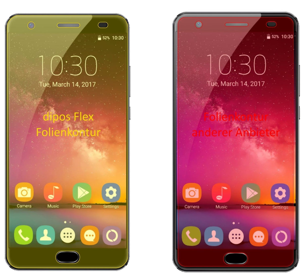 3x 3D Full Cover Schutzfolie für Oukitel K6000 Plus