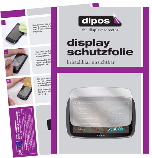 3x Schutzfolie klar für TomTom Trucker 500 Display-Schutzfolie