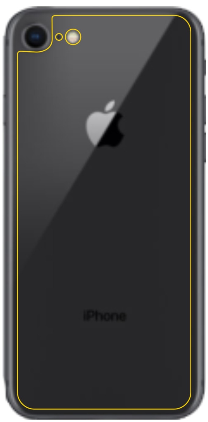 Dünne und klare Folie passend zugeschnitten für Apple iPhone 8 Rückseite