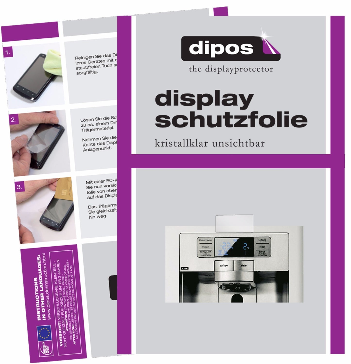 2x Schutzfolie klar für Samsung RS6A782GDSR/EG Display-Schutzfolie