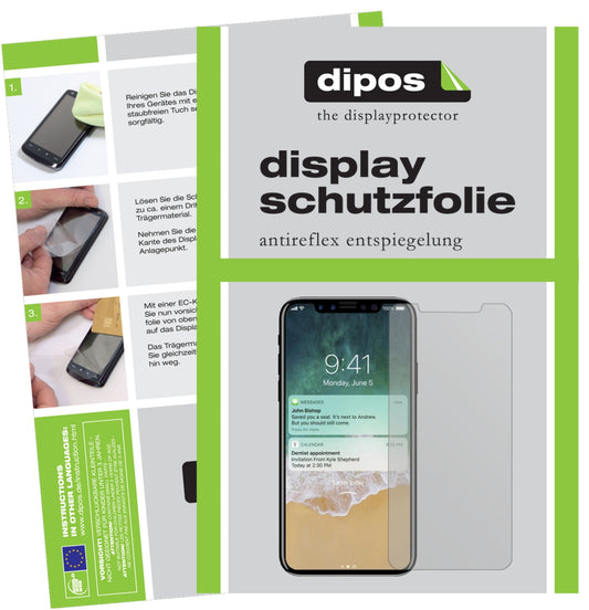 2x Schutzfolie matt für Apple iPhone X Display-Schutzfolie
