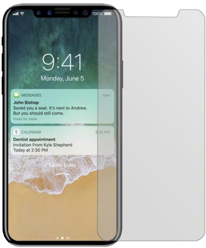 AppleiPhone X mit aufgebrachter dipos Displayschutzfolie, die lästige Fingerabdrücke minimiert