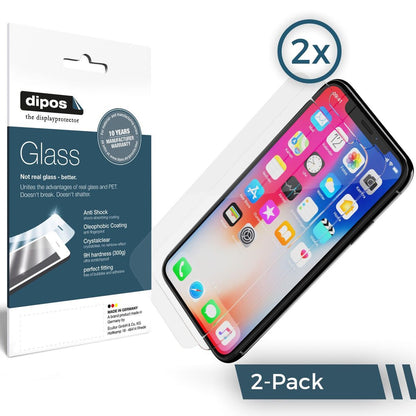 2x 9H Schutzfolie für Apple iPhone X Panzerfolie
