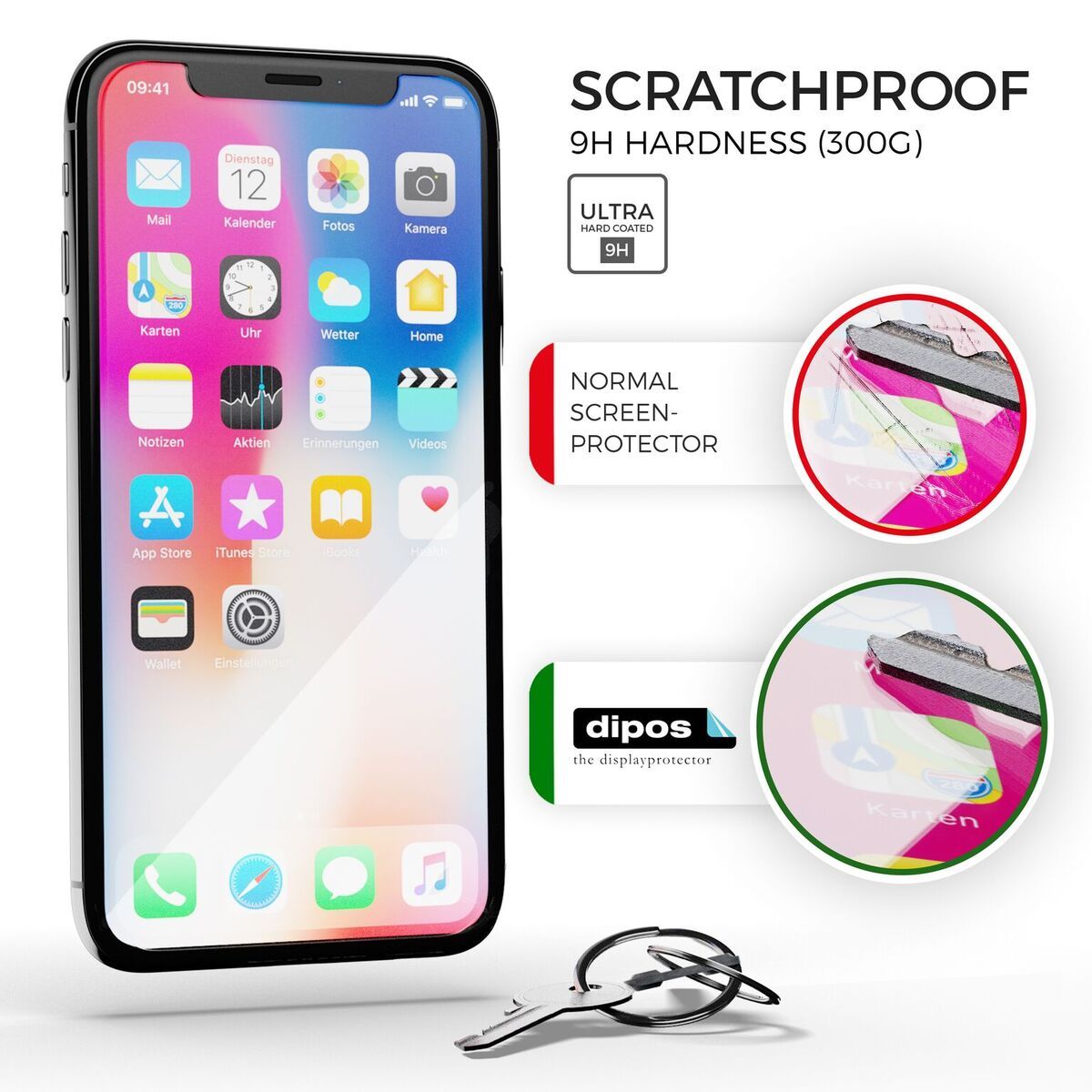 2x 9H Schutzfolie für Apple iPhone X Panzerfolie