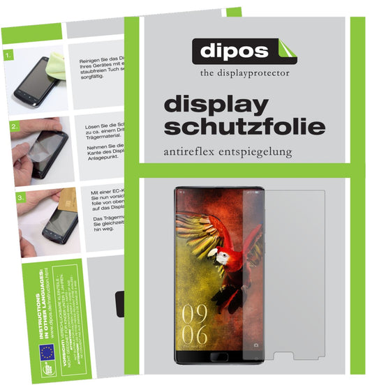 Matte Displayschutzfolie von dipos passend für Elephone S8, präziser Zuschnitt und blasenfrei montiert