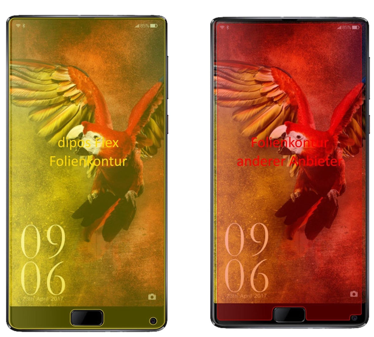 3x 3D Full Cover Schutzfolie für Elephone S8