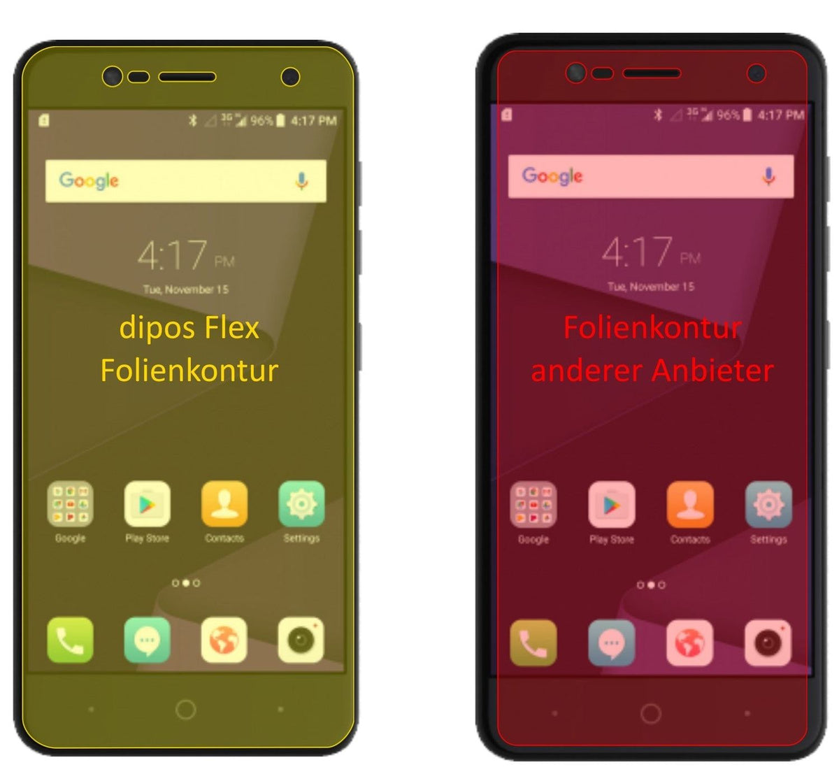 3x 3D Full Cover Schutzfolie für ZTE Blade V8 Mini