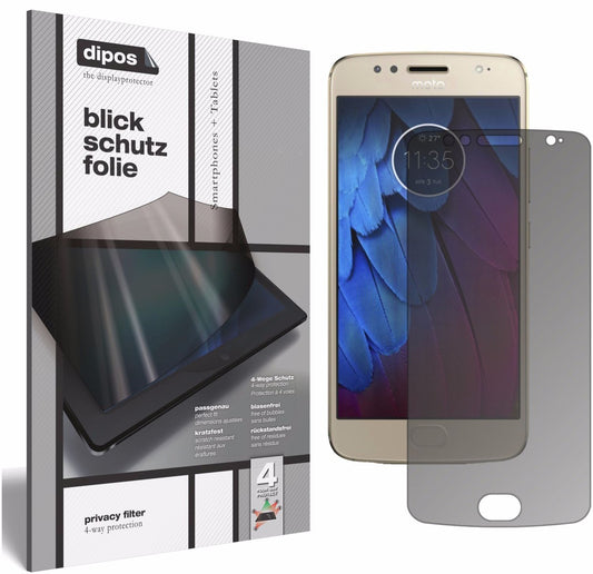 Blickschutzfolie von dipos passend für Motorola Moto G5s Plus, präziser Zuschnitt und blasenfrei montiert