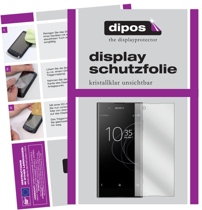 Klare Displayschutzfolie von dipos passend für Sony Xperia XA1 Plus, präziser Zuschnitt und blasenfrei montiert