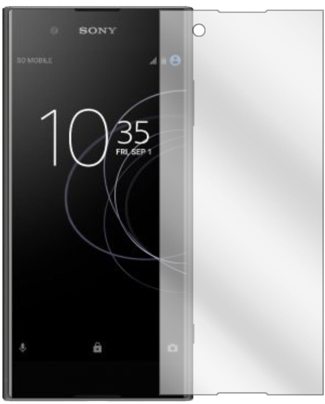 SonyXperia XA1 Plus mit aufgebrachter dipos Displayschutzfolie, glasklare Darstellung ohne Einschränkungen