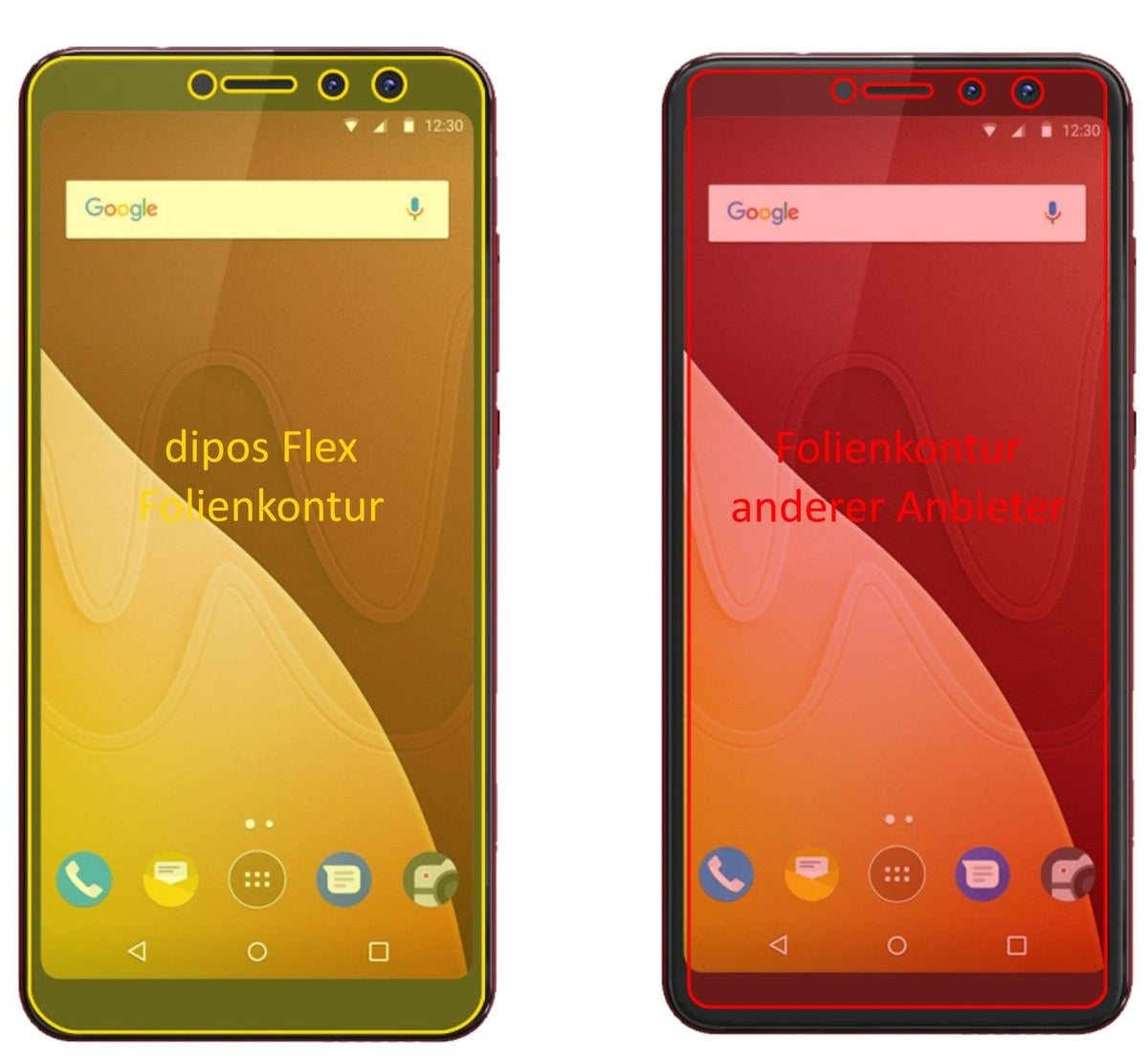 3x 3D Full Cover Schutzfolie für Wiko View Prime