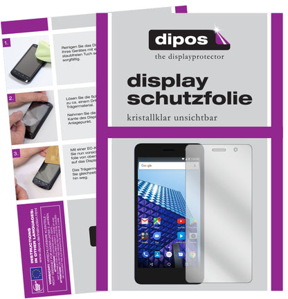 Klare Displayschutzfolie von dipos passend für Archos Access 50 Color, präziser Zuschnitt und blasenfrei montiert