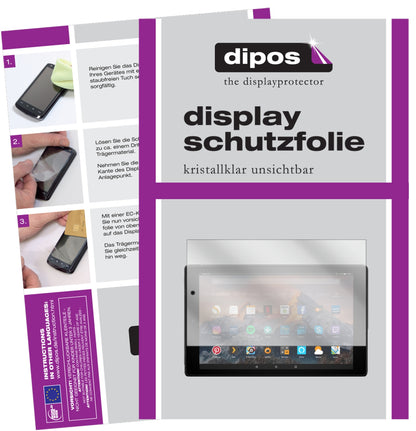 2x Schutzfolie klar für Amazon Fire HD 10 2017 Modell Display-Schutzfolie
