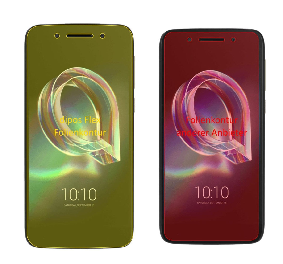 3x 3D Full Cover Schutzfolie für Alcatel Idol 5