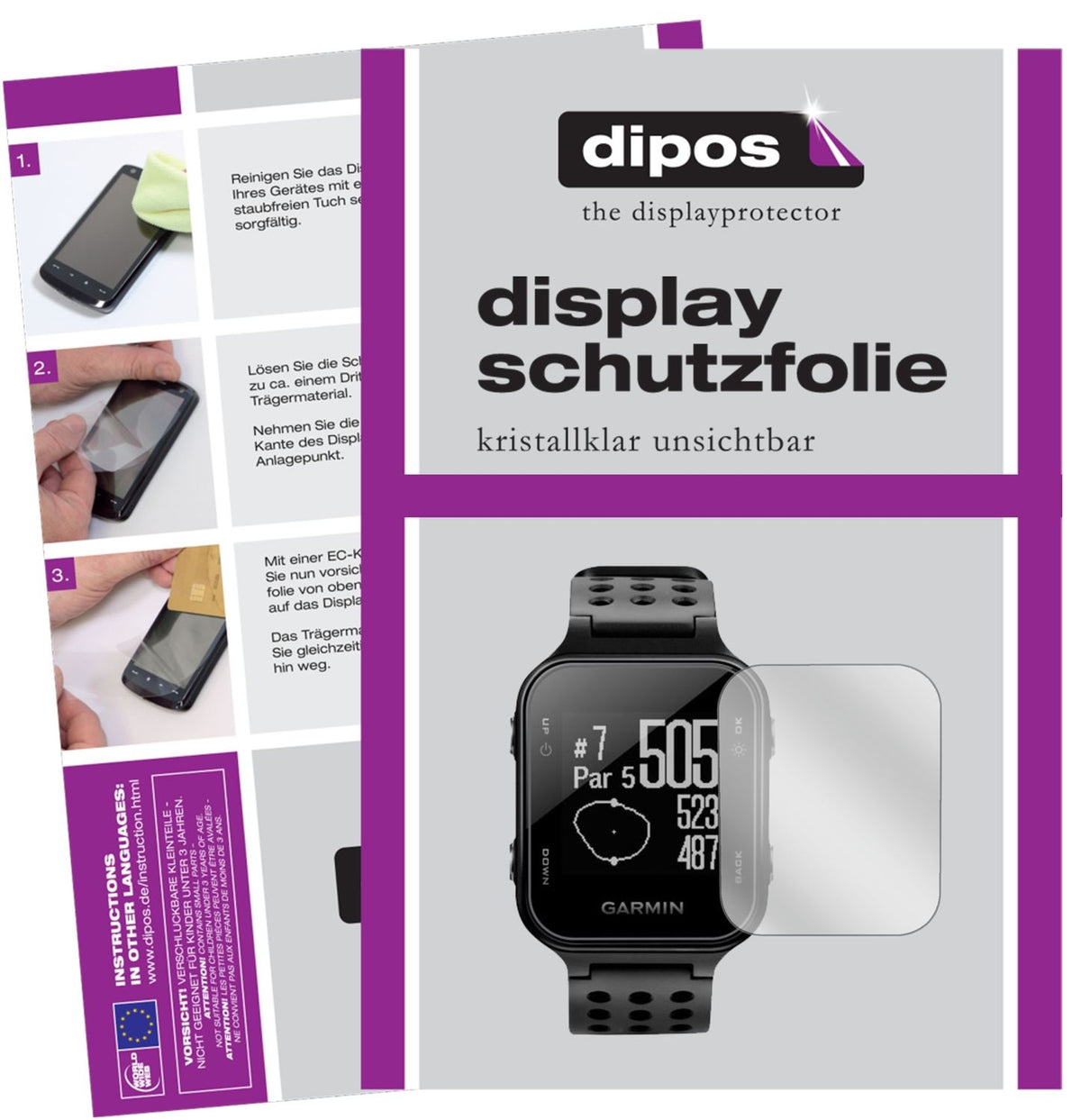 6x Schutzfolie klar für Garmin Approach S20 Display-Schutzfolie