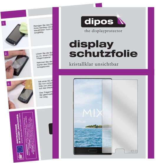 Klare Displayschutzfolie von dipos passend für Ulefone Mix, präziser Zuschnitt und blasenfrei montiert