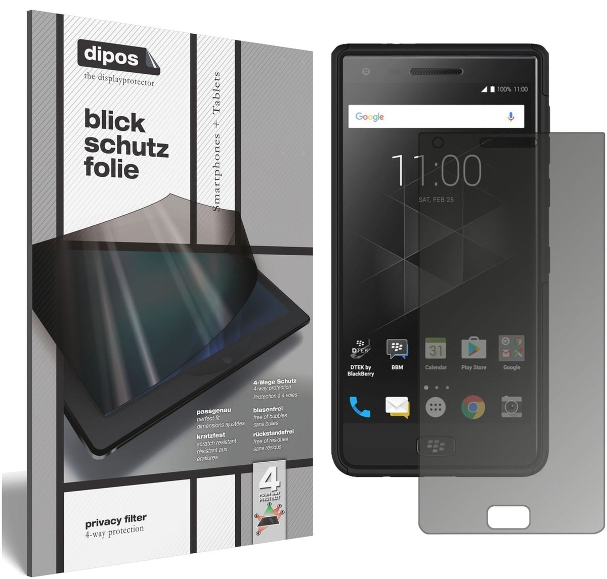 Blickschutzfolie für Blackberry Motion matt Schutzfolie Privacy