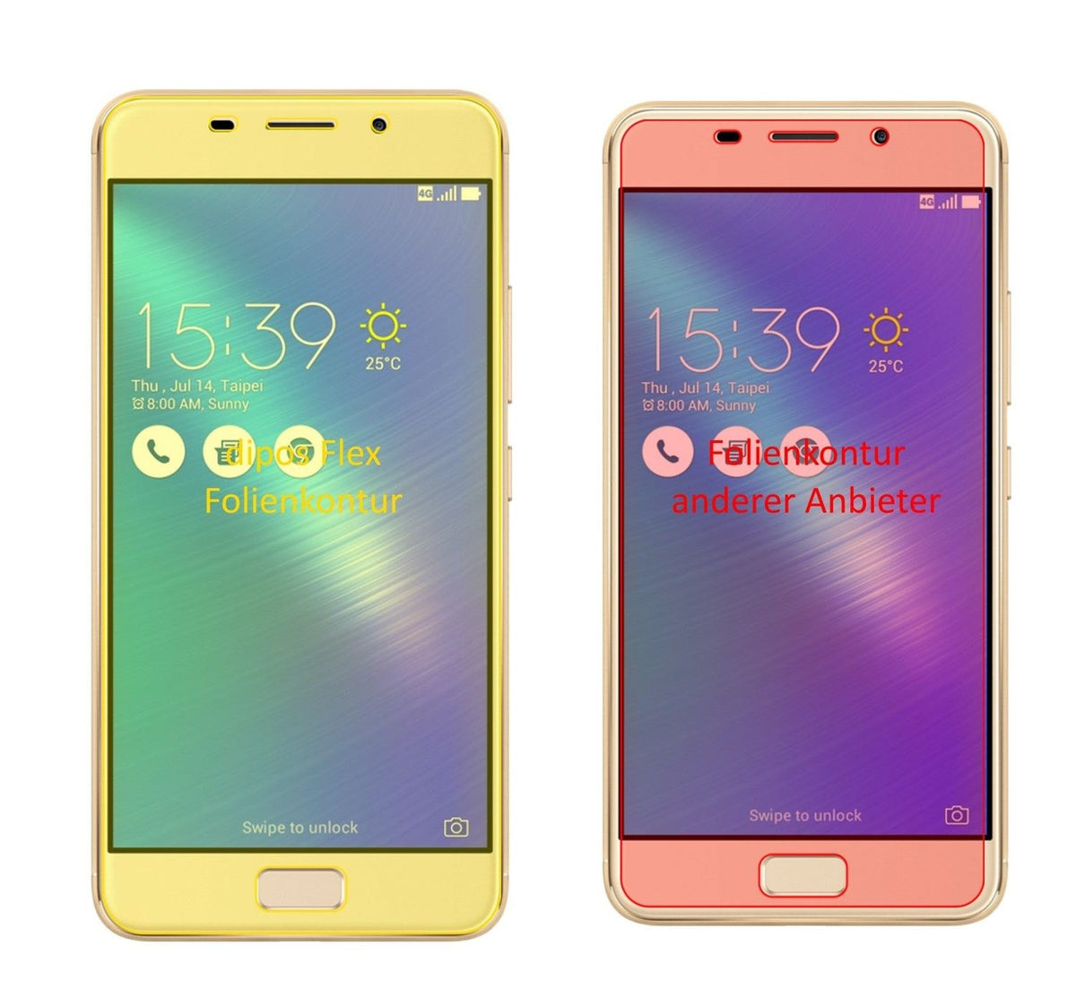 3x 3D Full Cover Schutzfolie für Asus Zenfone 3S Max