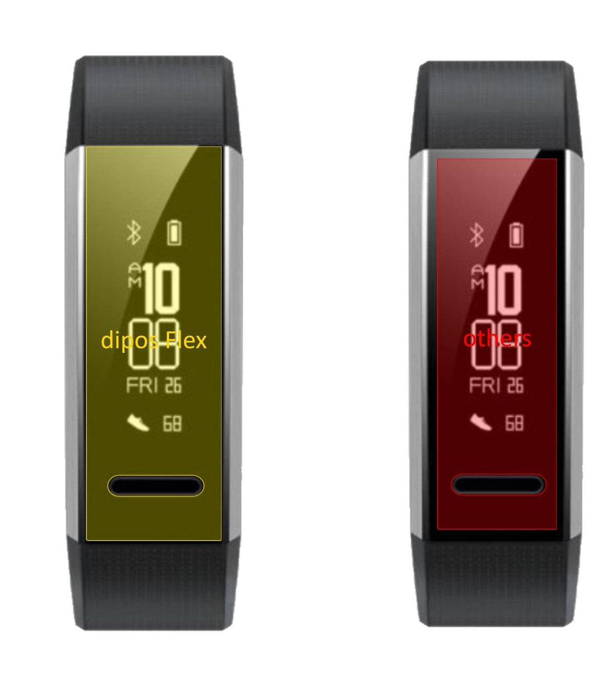 3x 3D Full Cover Schutzfolie für Huawei Band 2 Pro