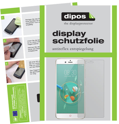 Matte Displayschutzfolie von dipos passend für ZTE Nubia Z17 miniS, präziser Zuschnitt und blasenfrei montiert