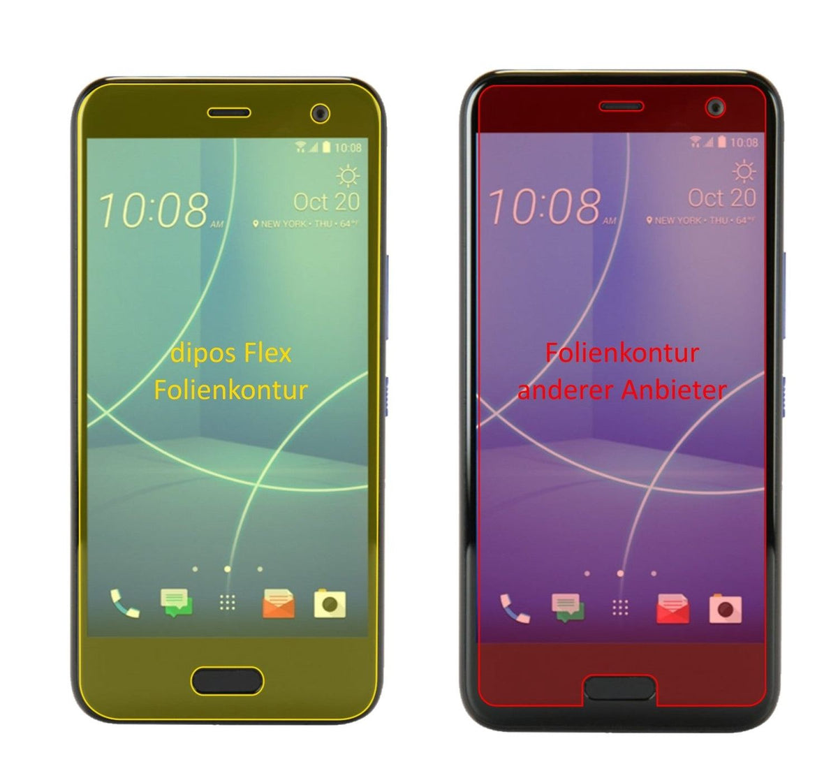 3x 3D Full Cover Schutzfolie für HTC U11 Life