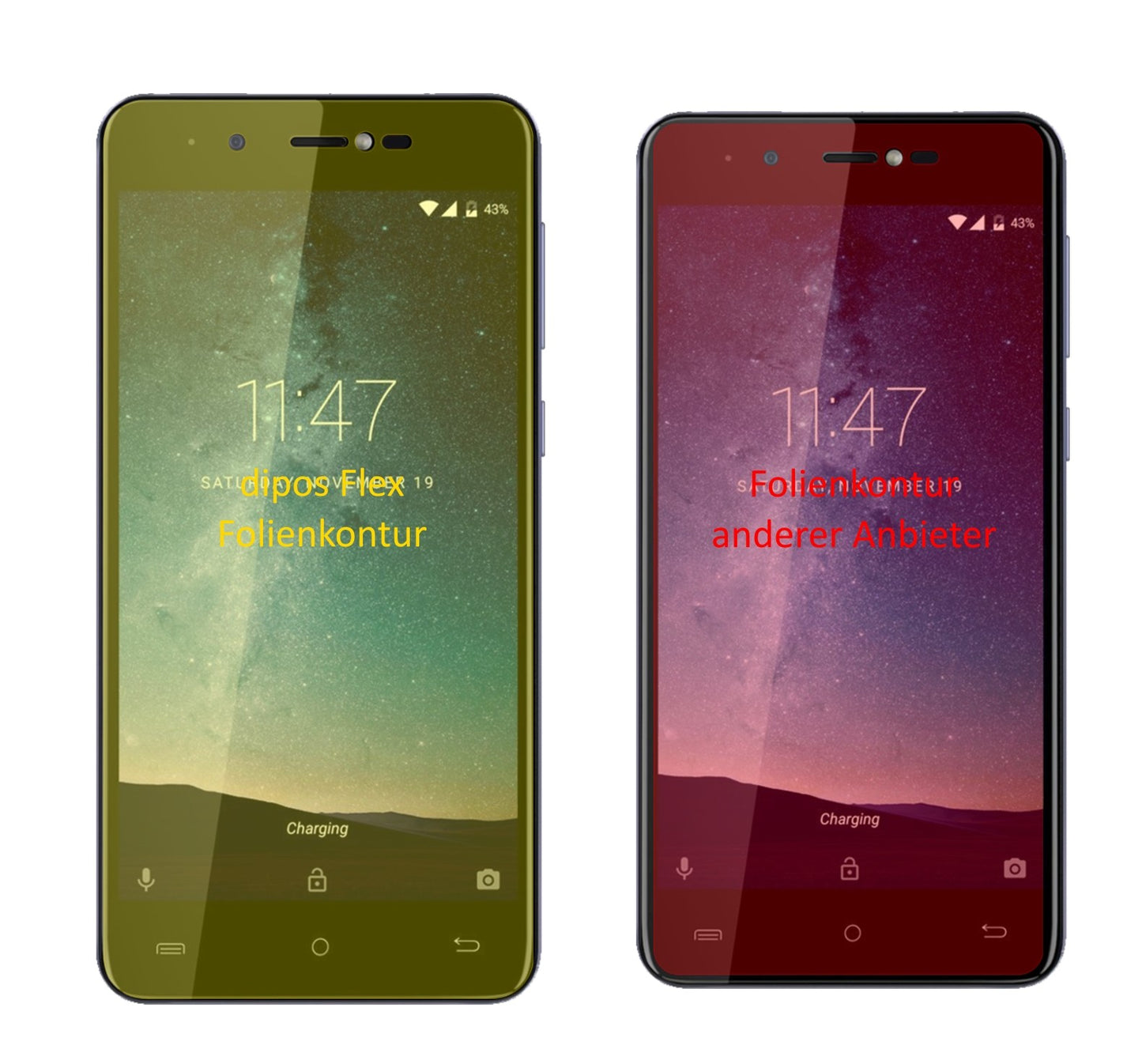 3x 3D Full Cover Schutzfolie für Cubot R9