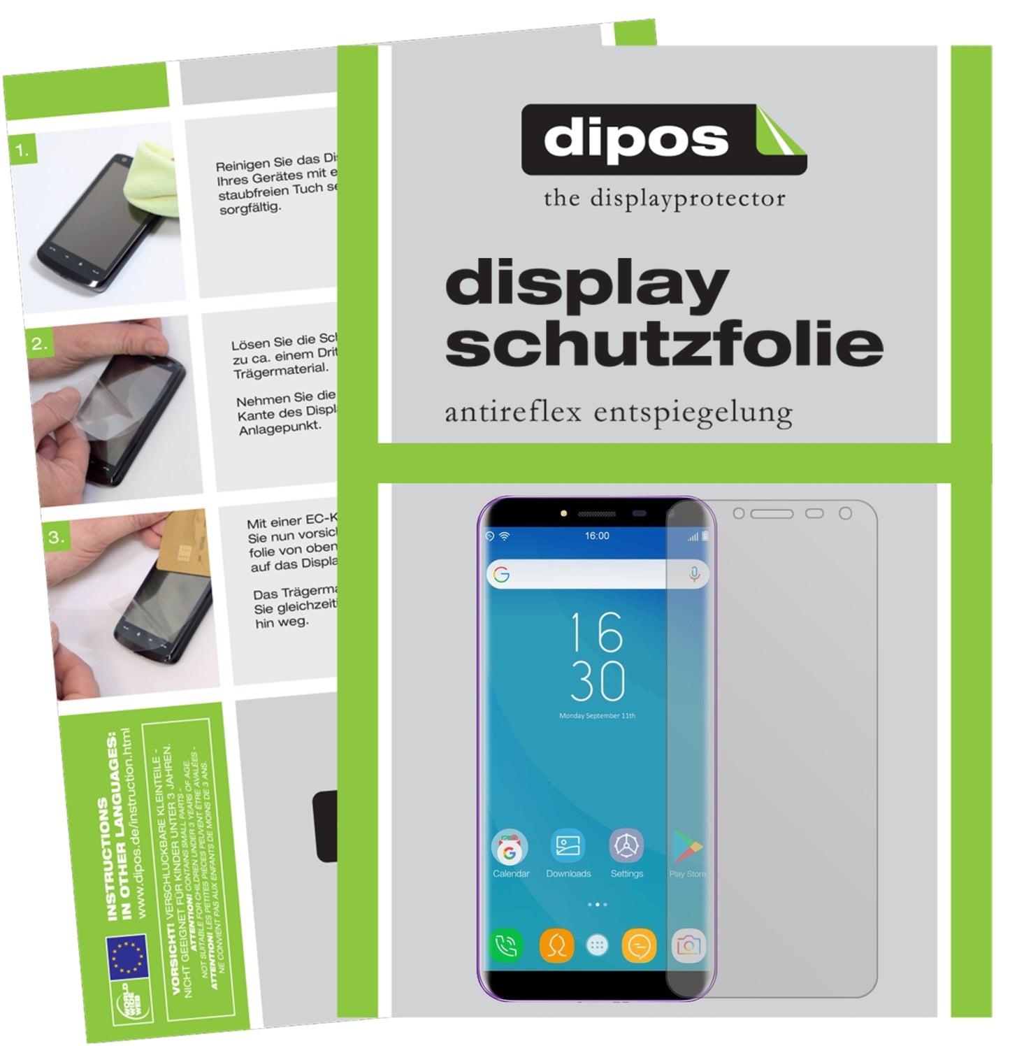 Matte Displayschutzfolie von dipos passend für Oukitel C8, präziser Zuschnitt und blasenfrei montiert