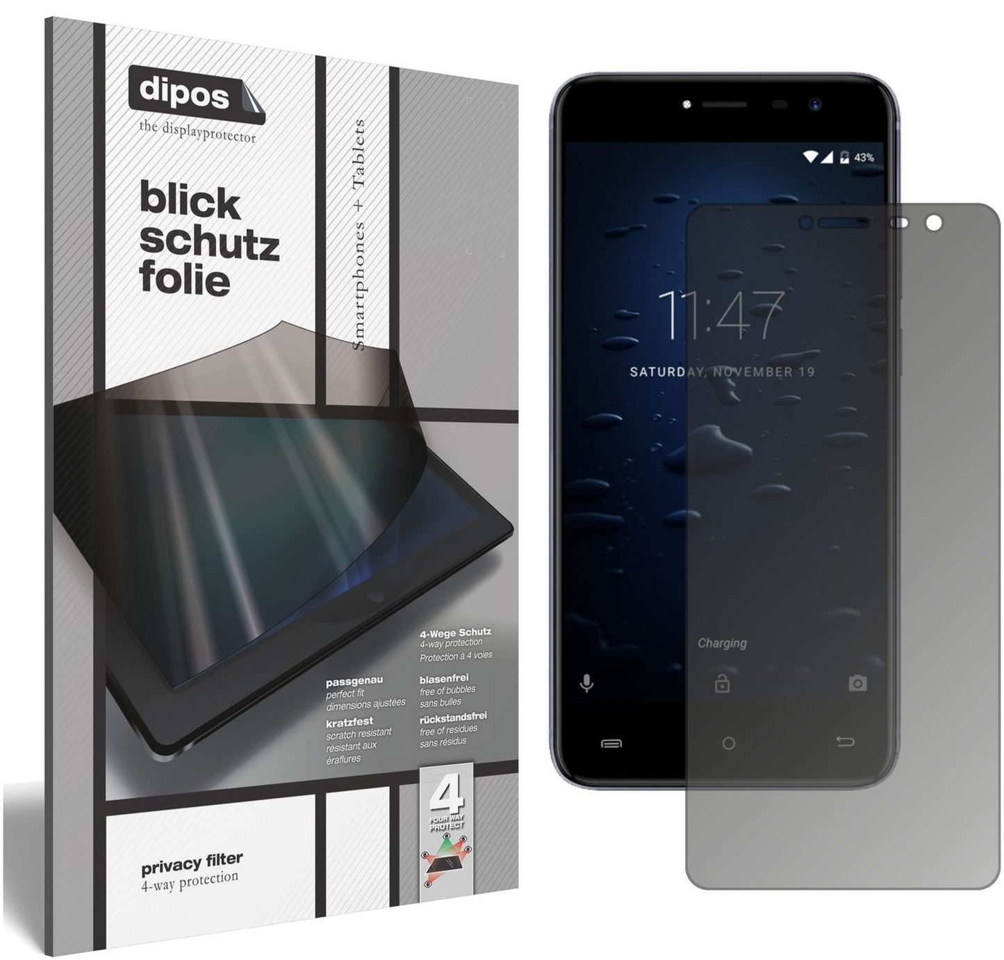 Blickschutzfolie für Cubot Note Plus matt Schutzfolie Privacy