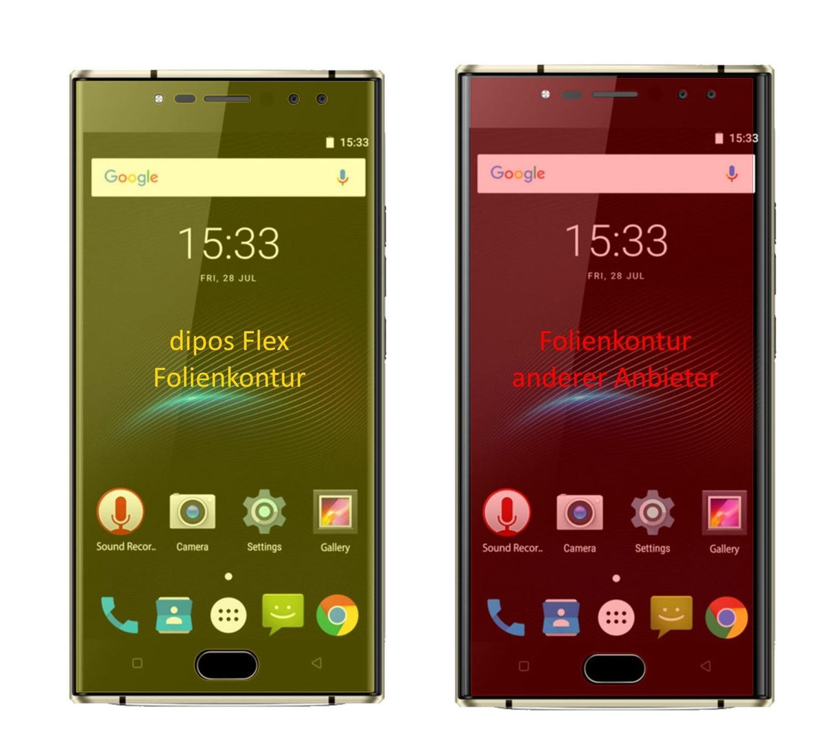 3x 3D Full Cover Schutzfolie für Oukitel K3