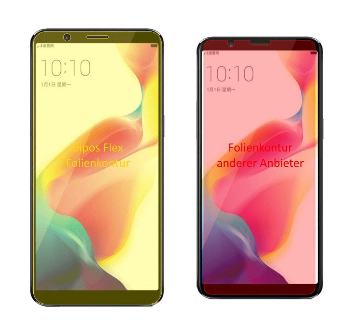 3x 3D Full Cover Schutzfolie für Oppo R11s