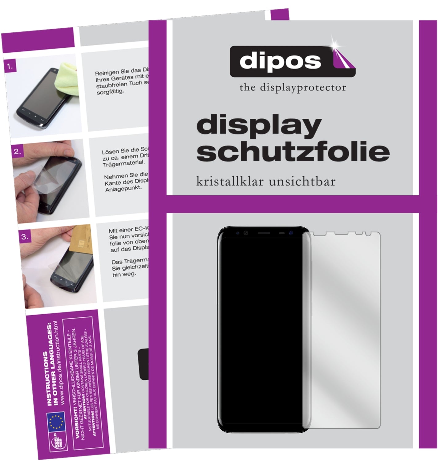 Klare Displayschutzfolie von dipos passend für Blackview S8, präziser Zuschnitt und blasenfrei montiert