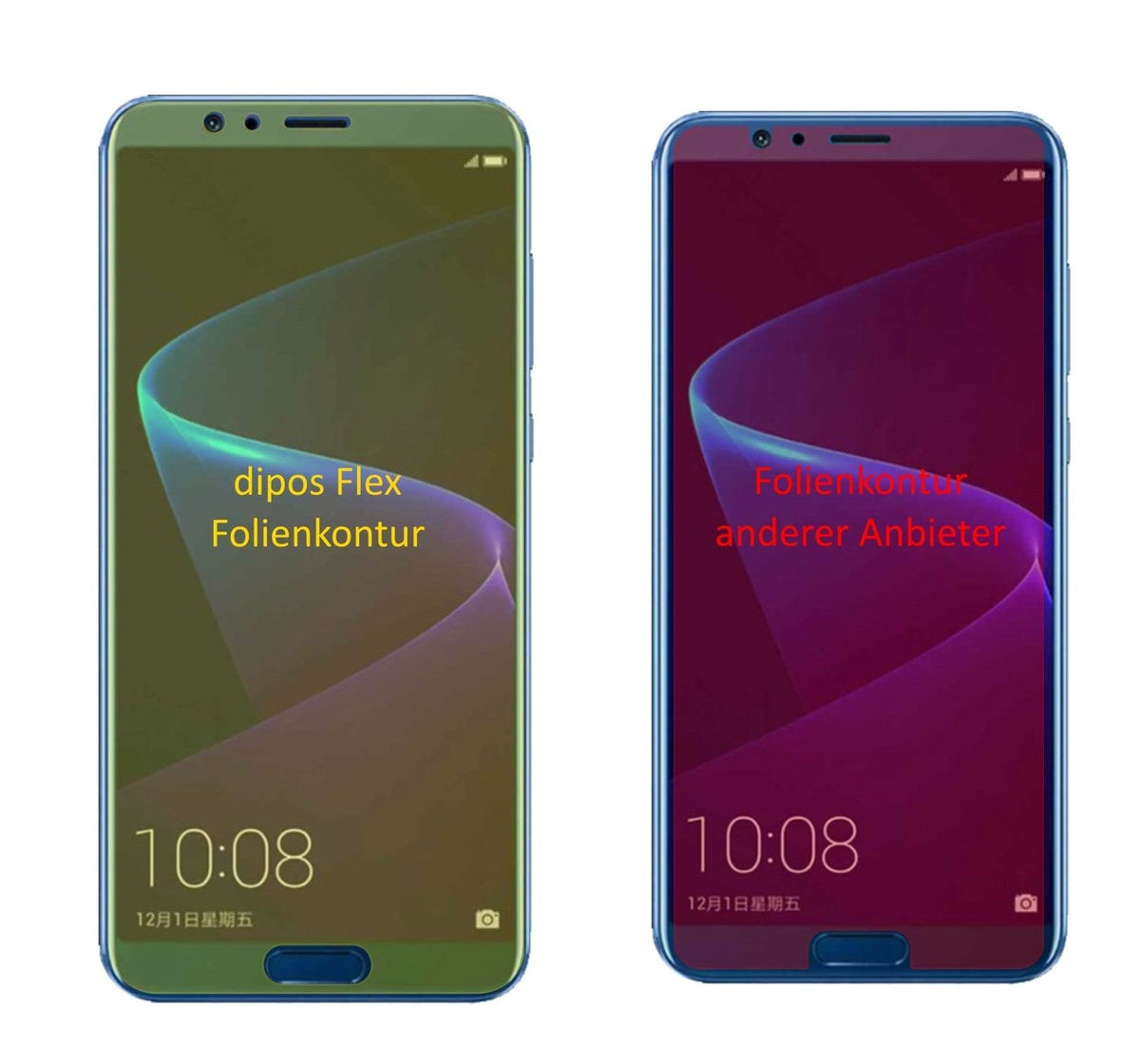 3x 3D Full Cover Schutzfolie für Huawei Honor V10
