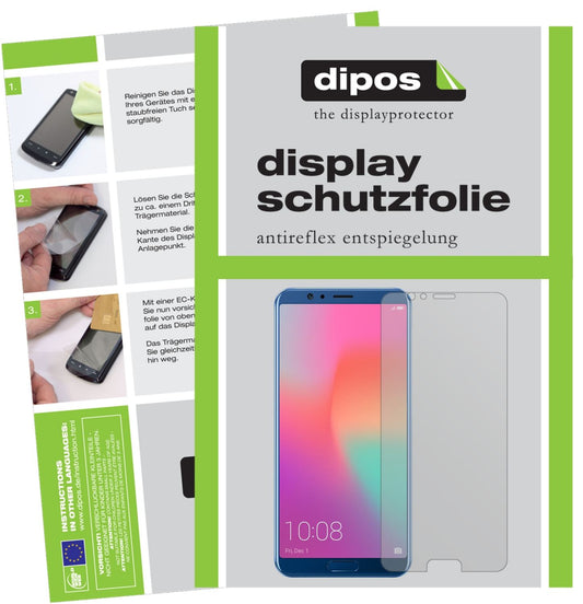 Matte Displayschutzfolie von dipos passend für Huawei Honor View 10, präziser Zuschnitt und blasenfrei montiert