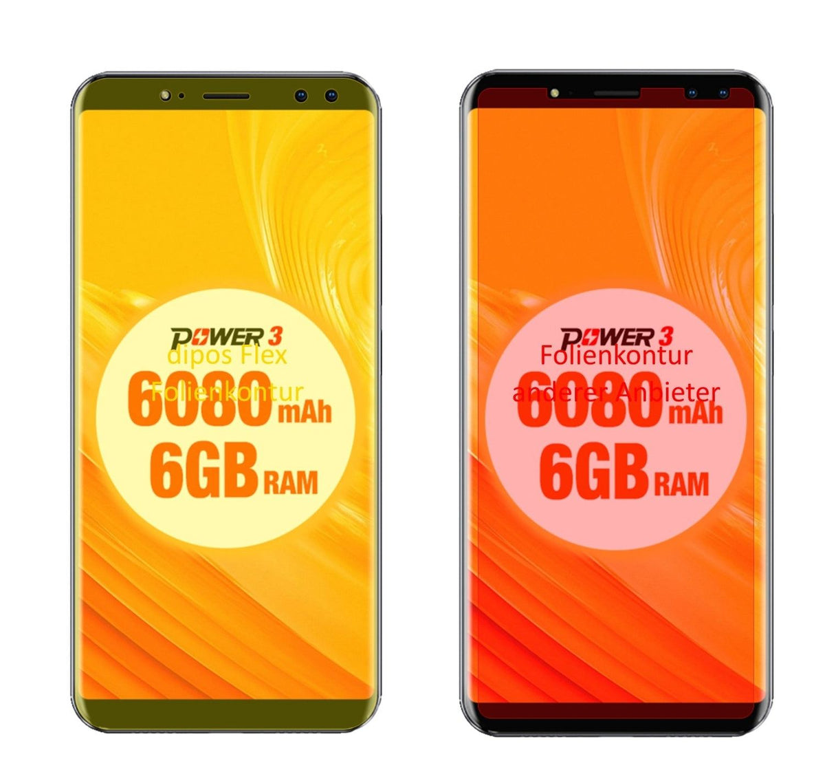 3x 3D Full Cover Schutzfolie für Ulefone Power 3