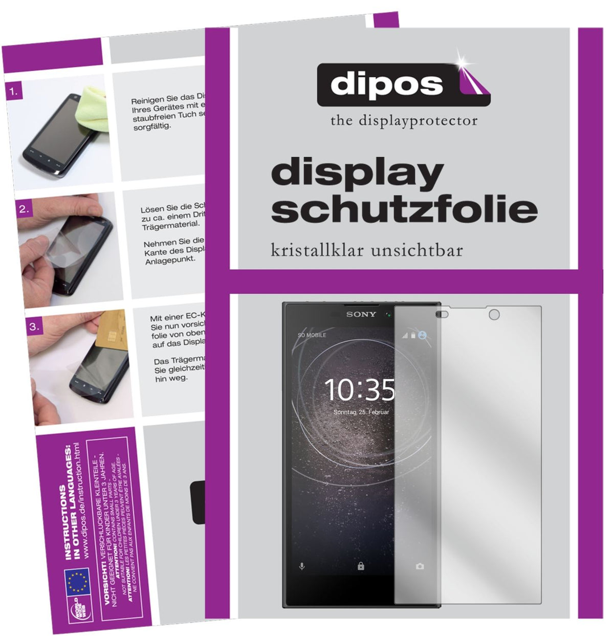 2x Schutzfolie klar für Sony Xperia L2 Display-Schutzfolie