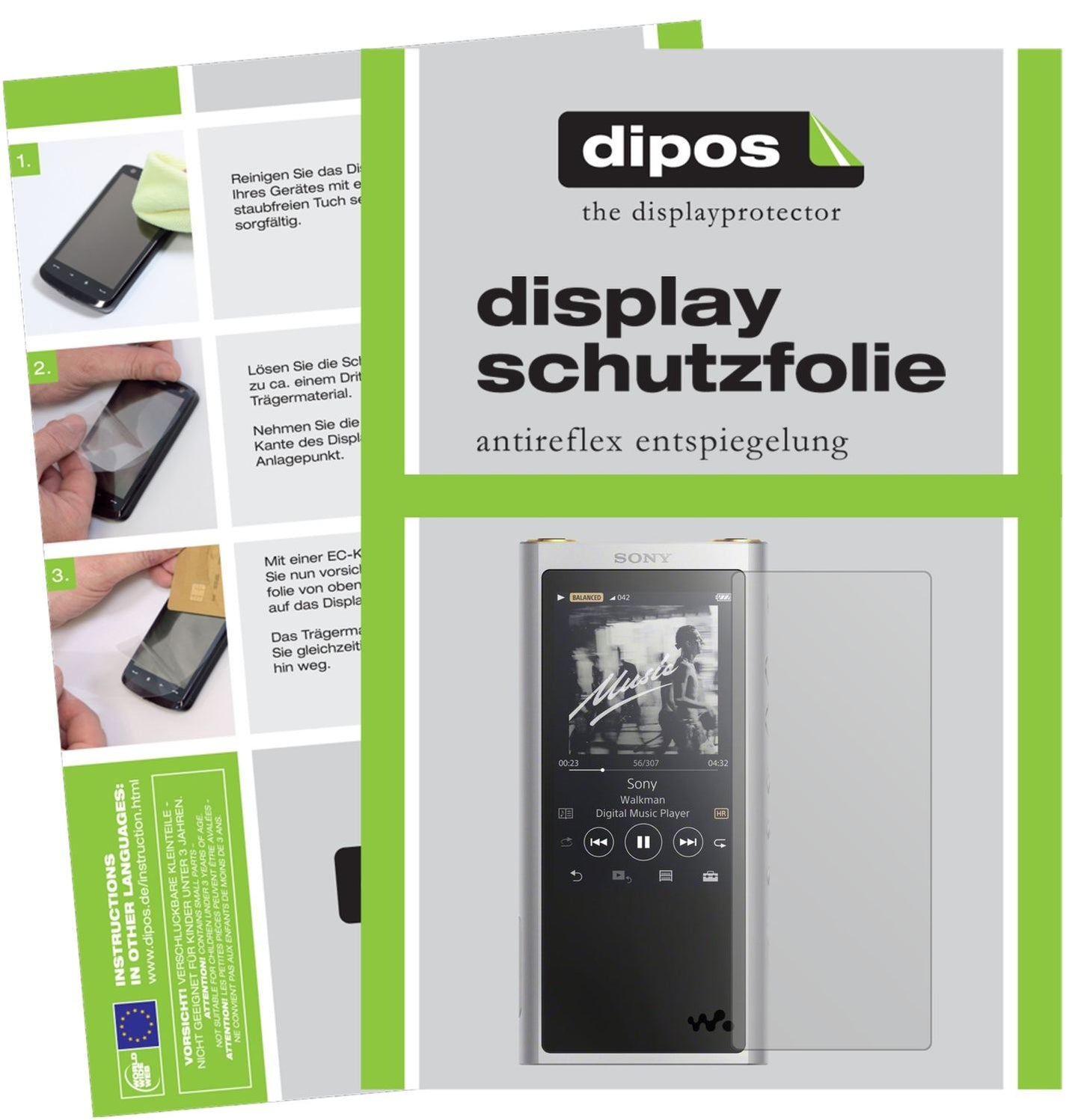 2x Schutzfolie matt für Sony NW-ZX300 (MP3-Player) Display-Schutzfolie