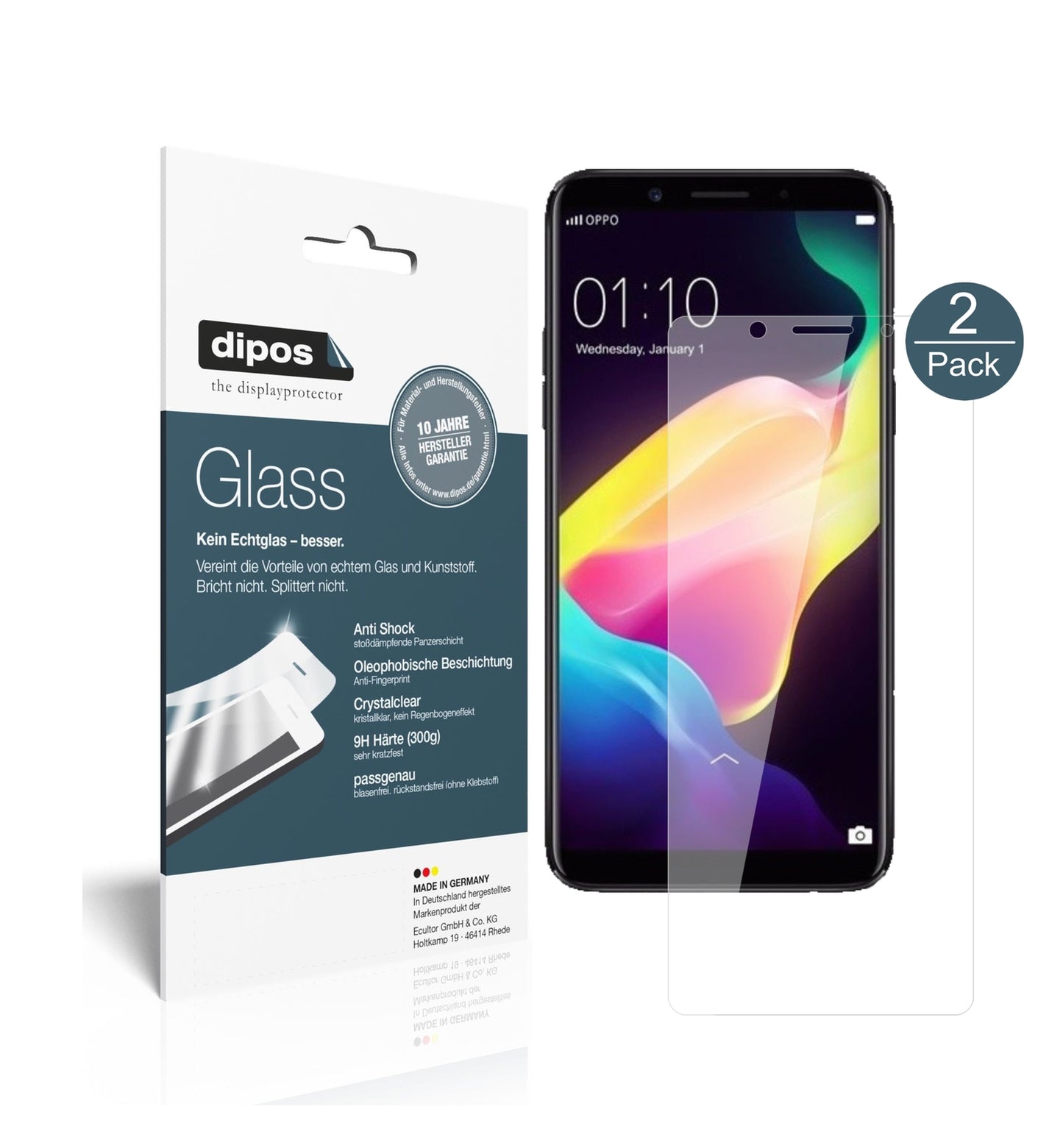 2x 9H Schutzfolie für Oppo F5 Youth Panzerfolie